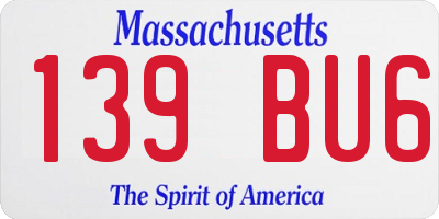 MA license plate 139BU6