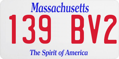 MA license plate 139BV2