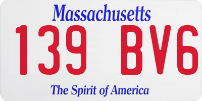 MA license plate 139BV6