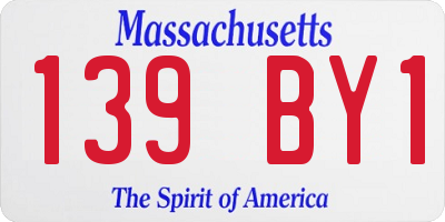 MA license plate 139BY1