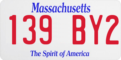 MA license plate 139BY2