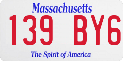 MA license plate 139BY6