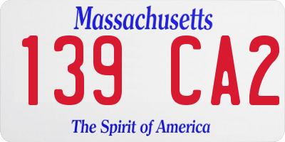MA license plate 139CA2