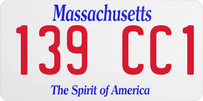 MA license plate 139CC1