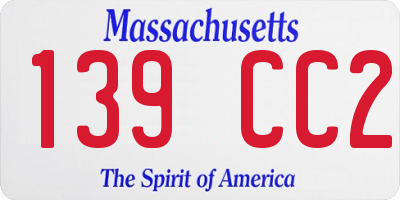 MA license plate 139CC2