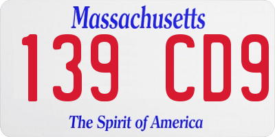 MA license plate 139CD9