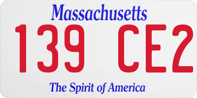 MA license plate 139CE2