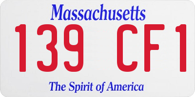 MA license plate 139CF1