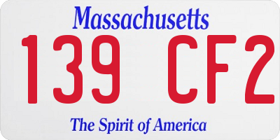 MA license plate 139CF2