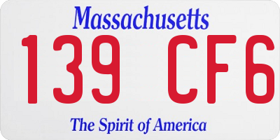 MA license plate 139CF6
