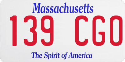 MA license plate 139CG0