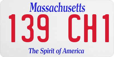 MA license plate 139CH1