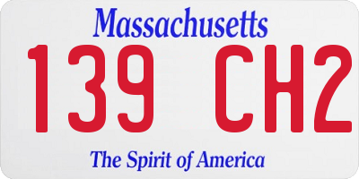 MA license plate 139CH2