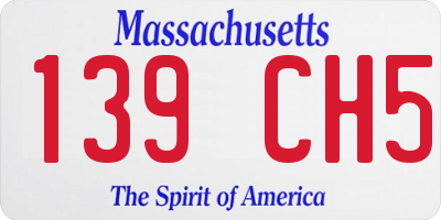 MA license plate 139CH5