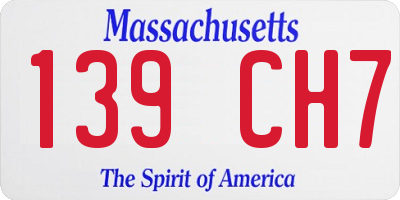 MA license plate 139CH7