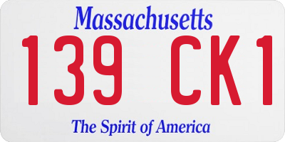 MA license plate 139CK1