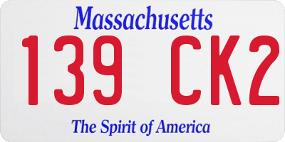 MA license plate 139CK2