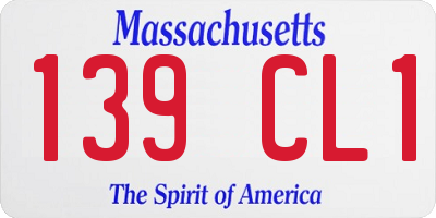 MA license plate 139CL1