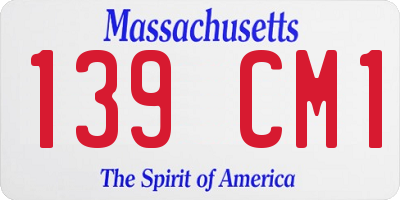 MA license plate 139CM1