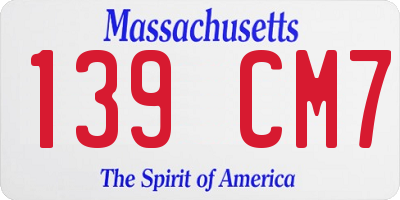 MA license plate 139CM7