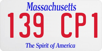 MA license plate 139CP1