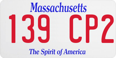MA license plate 139CP2