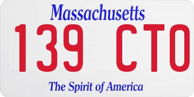 MA license plate 139CT0