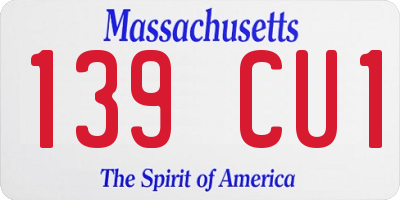 MA license plate 139CU1
