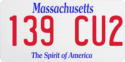 MA license plate 139CU2