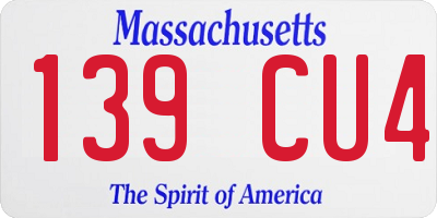 MA license plate 139CU4