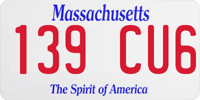 MA license plate 139CU6