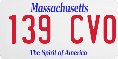 MA license plate 139CV0