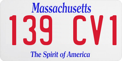MA license plate 139CV1