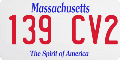 MA license plate 139CV2