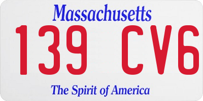 MA license plate 139CV6