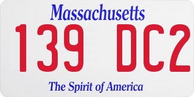 MA license plate 139DC2
