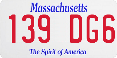 MA license plate 139DG6