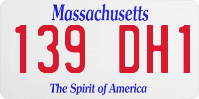 MA license plate 139DH1