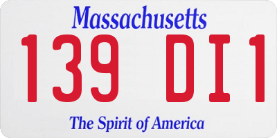 MA license plate 139DI1