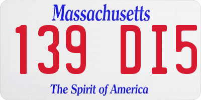MA license plate 139DI5