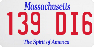 MA license plate 139DI6