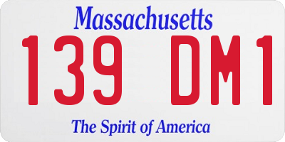 MA license plate 139DM1