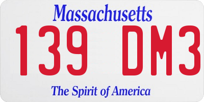 MA license plate 139DM3