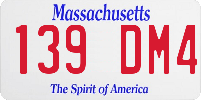 MA license plate 139DM4