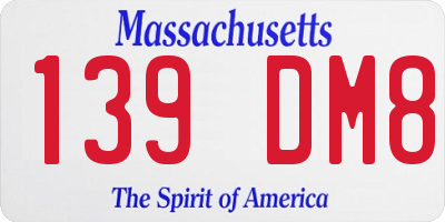 MA license plate 139DM8