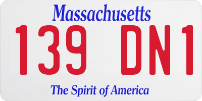 MA license plate 139DN1