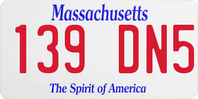 MA license plate 139DN5