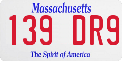 MA license plate 139DR9