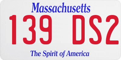 MA license plate 139DS2