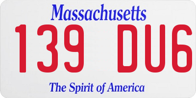 MA license plate 139DU6